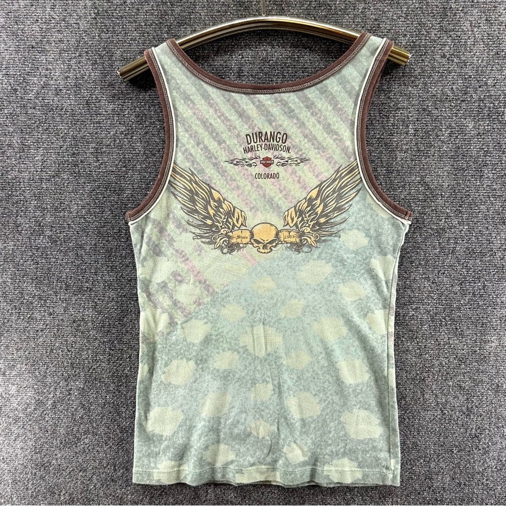 Harley-Davidson Tank Top Womens Small Skull Biker Durango, Colorado Embellished - Picture 8 of 9